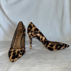Sam Edelman pony hair leopard print 4” heel pumps. L
